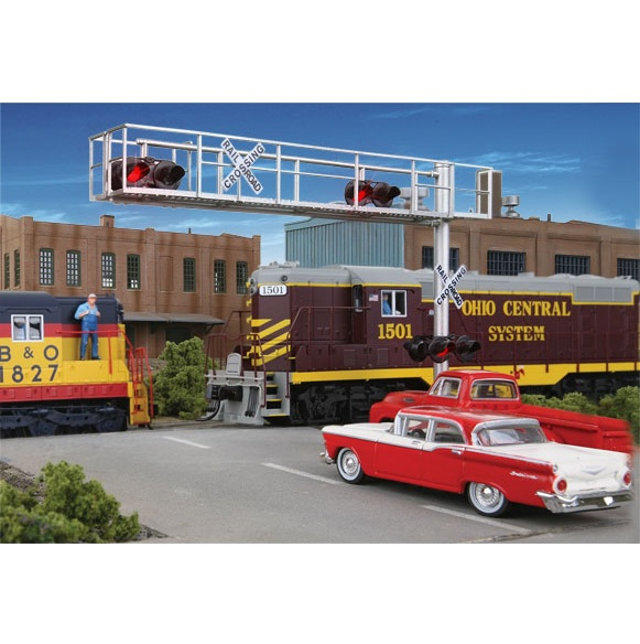 Walthers SceneMaster Modern Cantilever Grade Crossing Signal (949-4330) | Two-Lane | HO Scale