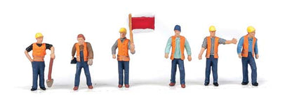 Walthers SceneMaster 949-6067 • Railroad Track Workers Set #2 • Pkg of 6 • HO Scale