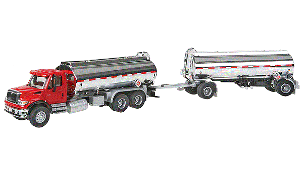 Walthers SceneMaster | International(R) 7600 Tank Truck w/ Trailer | Assembled | HO Scale