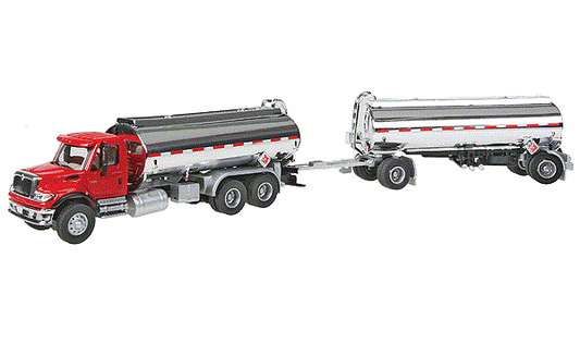 Walthers SceneMaster | International(R) 7600 Tank Truck w/ Trailer | Assembled | HO Scale