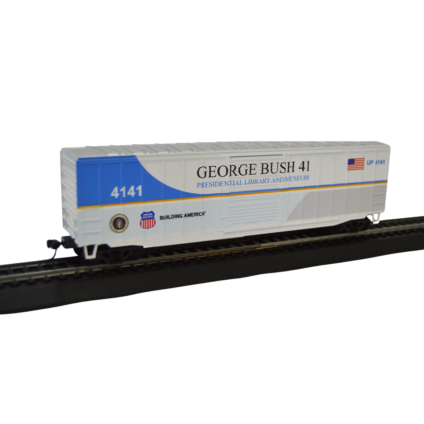 Value Trains USA 10057 George H.W. Bush Presidential Library & Museum Boxcar Union Pacific (UP) #4141 HO Scale