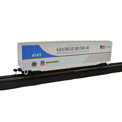 Value Trains USA 10057 George H.W. Bush Presidential Library & Museum Boxcar Union Pacific (UP) #4141 HO Scale