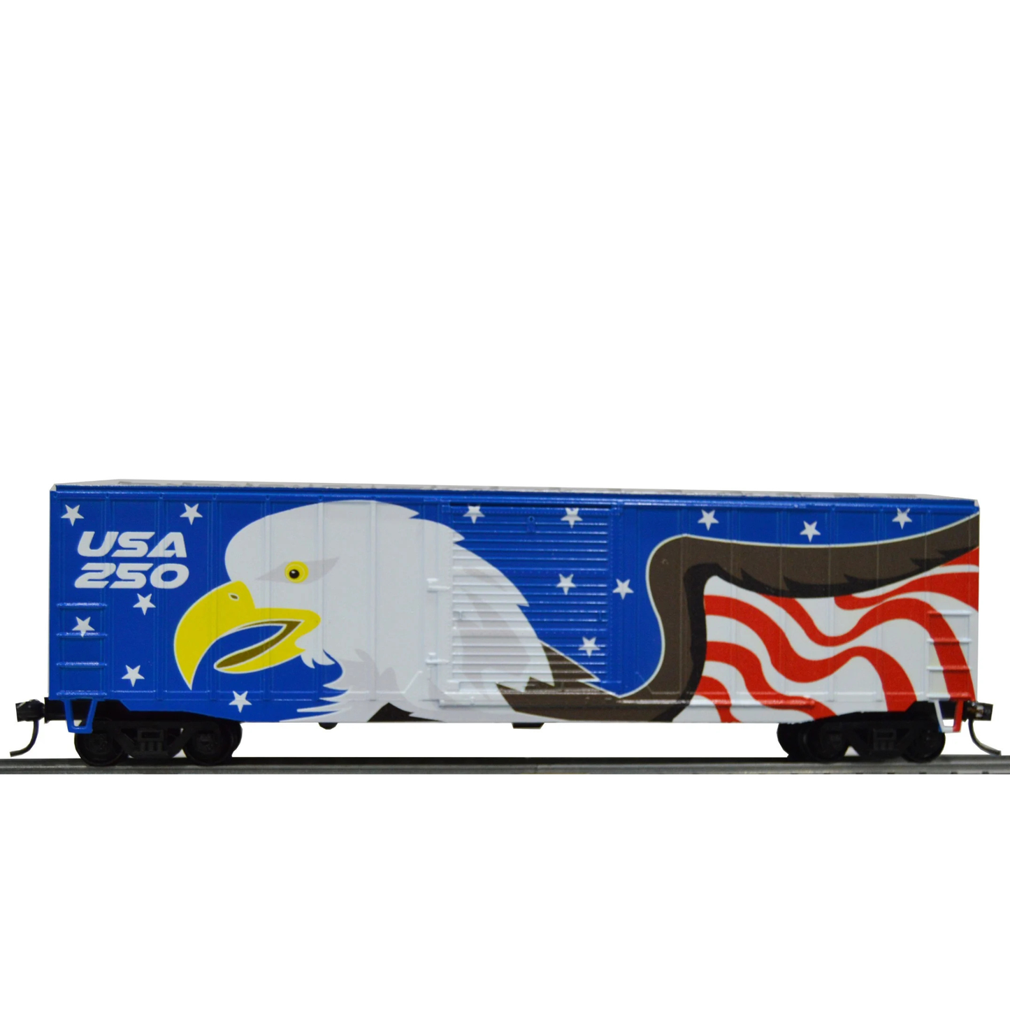 Value Trains (N10111) | ACF 50' 6" Boxcar | Eagle Head USA 250 Scheme | N Scale