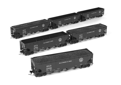 Broadway Limited Imports (10130) | ARA 70-ton 4-Bay Hopper | Baltimore & Ohio B&O W2b, Pack A | "13 Great States" | Pack of 6 | HO Scale [PRE-ORDER]