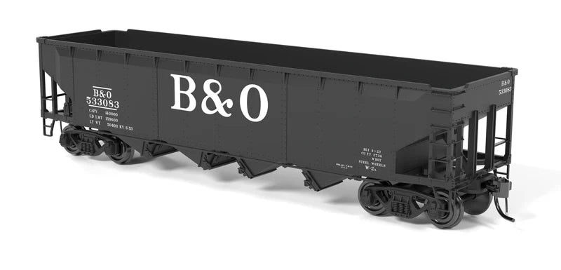 Broadway Limited Imports (10133) | ARA 70-ton 4-Bay Hopper | Baltimore & Ohio B&O W2b, Pack B | Pack of 6 | HO Scale [PRE-ORDER]