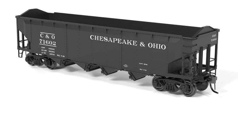 Broadway Limited Imports (10134) | ARA 70-ton 4-Bay Hopper | Chesapeake & Ohio C&O H7-13, Pack A | Pack of 6 | HO Scale [PRE-ORDER]