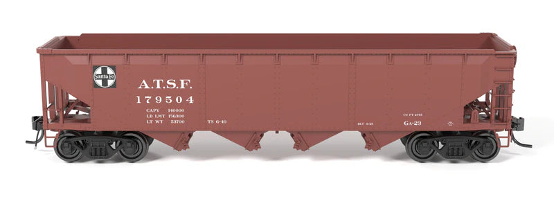 Broadway Limited Imports (10138) | ARA 70-ton 4-Bay Hopper | ATSF, Pack A | Pack of 6 | HO Scale [PRE-ORDER]