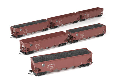 Broadway Limited Imports (10138) | ARA 70-ton 4-Bay Hopper | ATSF, Pack A | Pack of 6 | HO Scale [PRE-ORDER]