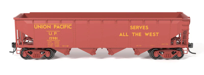 Broadway Limited Imports (10141) | ARA 70-ton 4-Bay Hopper | Union Pacific Streamliners/Serves All the West, Pack B | Pack of 6 | HO Scale [PRE-ORDER]