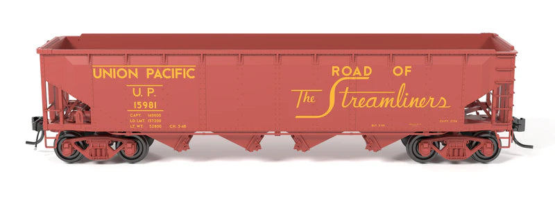 Broadway Limited Imports (10141) | ARA 70-ton 4-Bay Hopper | Union Pacific Streamliners/Serves All the West, Pack B | Pack of 6 | HO Scale [PRE-ORDER]