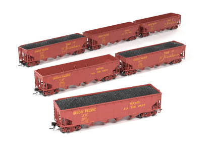 Broadway Limited Imports (10141) | ARA 70-ton 4-Bay Hopper | Union Pacific Streamliners/Serves All the West, Pack B | Pack of 6 | HO Scale [PRE-ORDER]