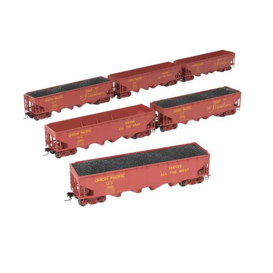 Broadway Limited Imports 10141 ARA 70-Ton 4-Bay Hopper Union Pacific Streamliners Serves All the West Pack A (6-Pack) HO Scale
