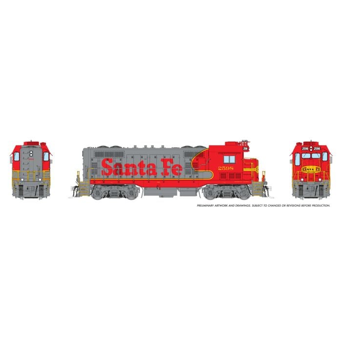 Rapido (1017001) CF7 Locomotive AT&SF Warbonnet #2598 DC/Silent HO Scale - original Rapido manufacturer image