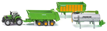 Siku (1848) | Deutz-Fahr Tractor w/ Joskin Silage Trailer Set | HO Scale