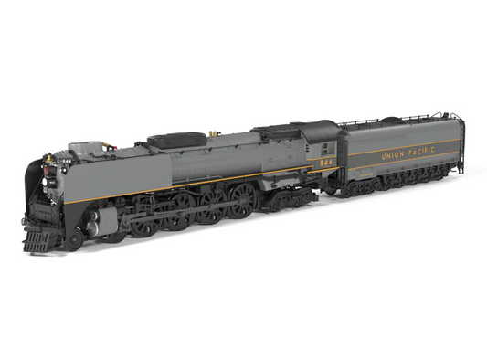 Broadway Limited Imports Union Pacific 4-8-4 (10206) | Class FEF-3 | #844 | Greyhound 1989-1991 Appearance | Paragon4 Sound/DC/DCC | Smoke | HO Scale