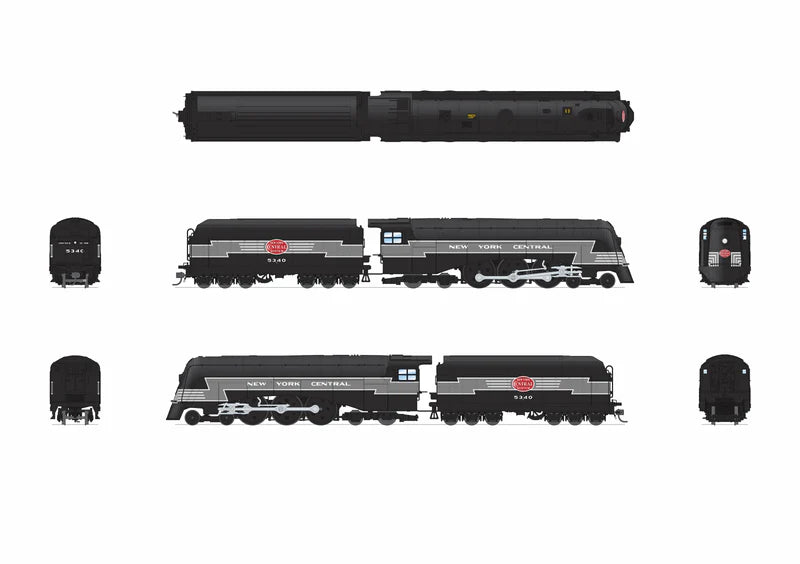 Broadway Limited Imports (10342) | Commodore Vanderbilt Hudson | New York Central #5340, Lightning Stripes Fantasy Scheme | Paragon4 Sound/DC/DCC w/ Smoke | HO Scale [PRE-ORDER]