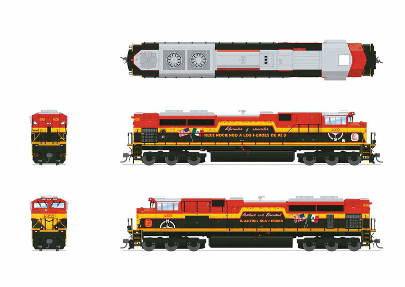 Broadway Limited Imports (10434) | EMD SD70ACe | Kansas City Southern #4009 | "Heroes" Scheme | Stealth/DCC-Ready | HO Scale [PRE-ORDER]