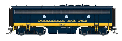 Broadway Limited 10551 EMD F7 A/B Set C&O #7002/7501 Stealth DCC-Ready HO Scale
