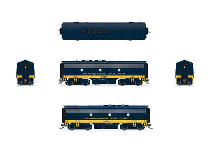 Broadway Limited 10551 EMD F7 A/B Set C&O #7002/7501 Stealth DCC-Ready HO Scale