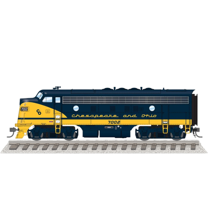 Broadway Limited 10551 EMD F7 A/B Set C&O #7002/7501 Stealth DCC-Ready HO Scale