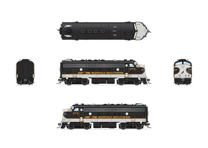 Broadway Limited 10555 EMD F9A/F7B A/B Set Norfolk Southern #270/275 Stealth DCC-Ready HO Scale