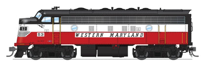 Broadway Limited 10567 EMD F7A Western Maryland #59 Circus Scheme Stealth DCC-Ready HO Scale