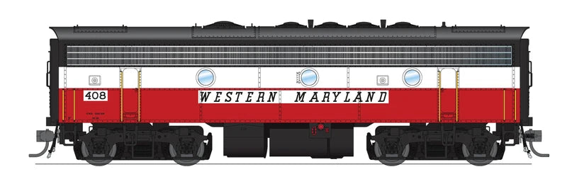 Broadway Limited 10565 EMD F7 A/B Set Western Maryland #53/408 Circus Scheme Stealth DCC-Ready HO Scale