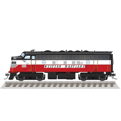 Broadway Limited 10567 EMD F7A Western Maryland #59 Circus Scheme Stealth DCC-Ready HO Scale