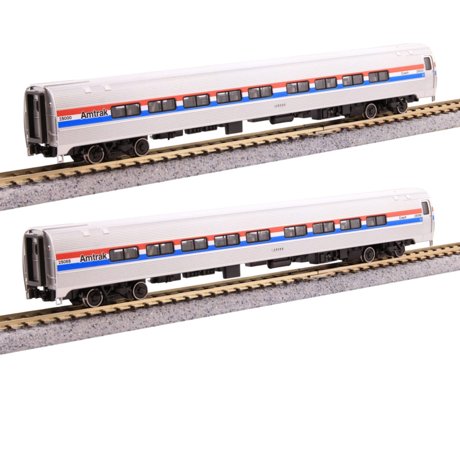 Kato 106-6293 Amfleet II Coach 2-Car Set Amtrak Phase III #25000 & #25068 N Scale