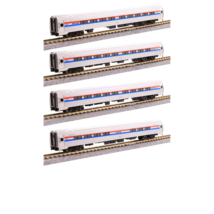 Kato 106-8020 Amfleet I 4-Car Bookcase Set Amtrak Phase III N Scale