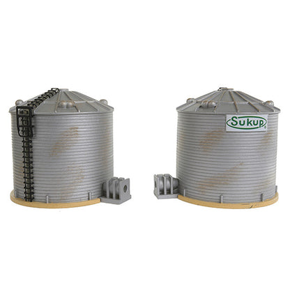 Imex Model Company (6146) | Sukup Grain Towers | 2-Pack, Small | Assembled | HO Scale