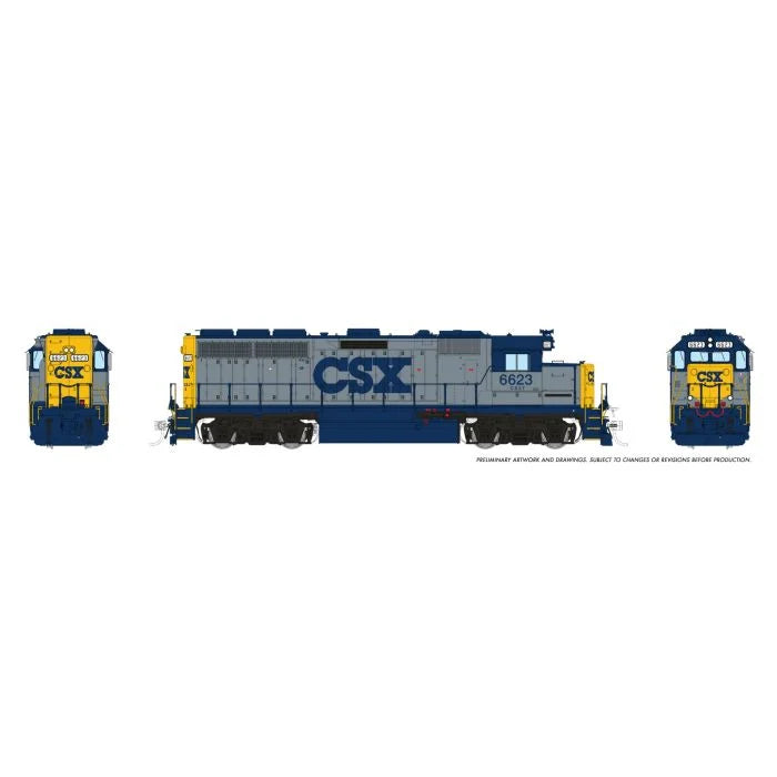Rapido 1078505 • EMD GP40 • CSX #6595 • YN1 Scheme • DC/DCC/Sound • HO Scale (Pre-Order)