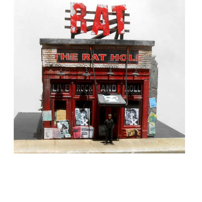 Downtown Deco (1085) • The Rat Hole • Cast-Hydrocal Kit w/ Signs • HO Scale