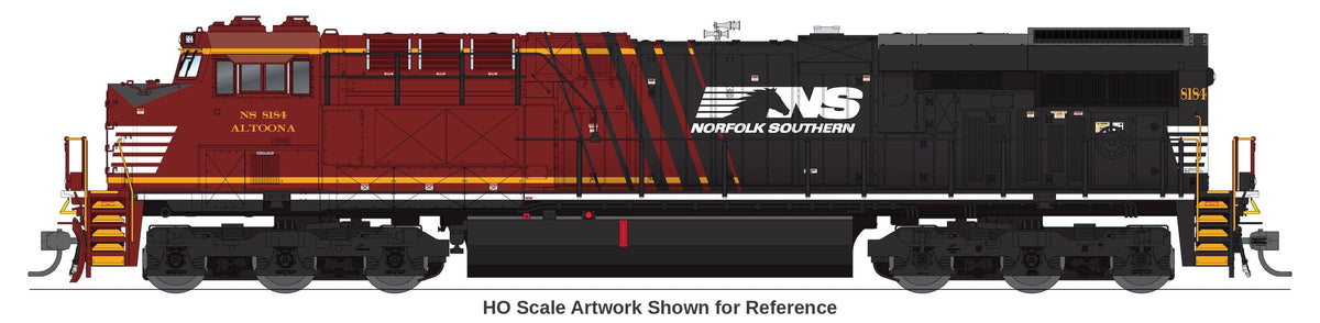 Broadway Limited Imports N scale GE ES44AC Norfolk Southern #8184 Altoona Landmark Unit side view