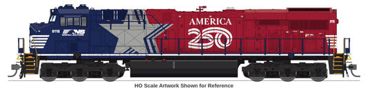 Broadway Limited Imports N scale GE ES44AC Norfolk Southern #8118 The Stars & Stripes America250 Series side view