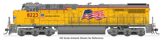 Broadway Limited Imports N scale GE ES44AC Union Pacific #8223 Building America Scheme side view