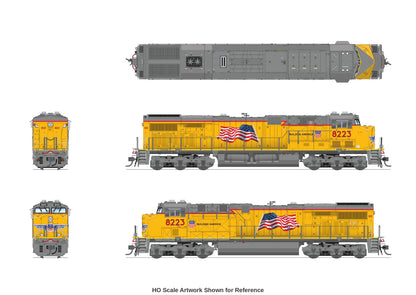 Broadway Limited Imports N scale GE ES44AC Union Pacific #8223 Building America Scheme multi-view