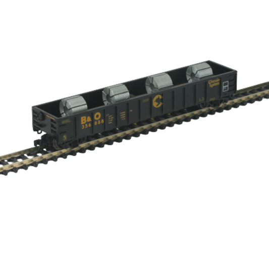 Athearn (11453) • 52' Mill Gondola w/ Steel Coil Load • Chessie System #356888 • N Scale (Pre-Owned)