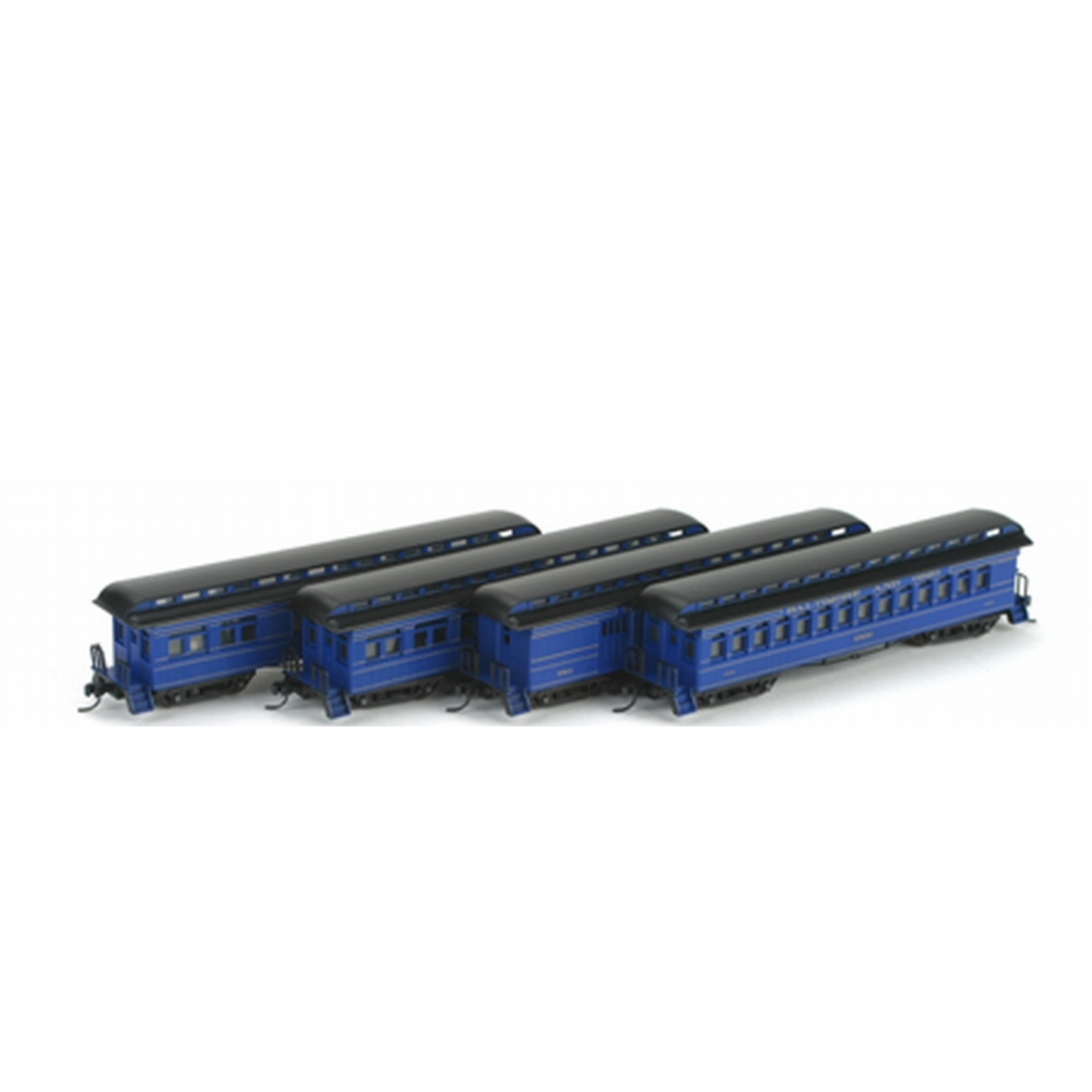 Athearn (11852) • Overland Passenger Set • Combine, Coach, Sleeper, Business Car • Baltimore & Ohio • N Scale (Pre-Owned)