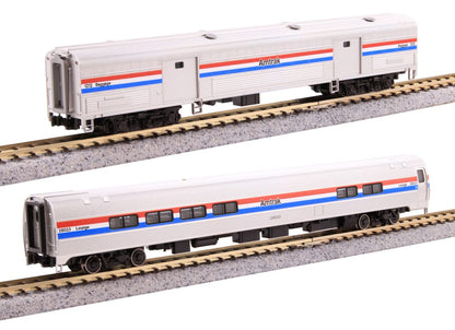 Kato Amfleet II Cafe & Baggage 2-Car Set Amtrak Phase III #28023 & #1212 N Scale