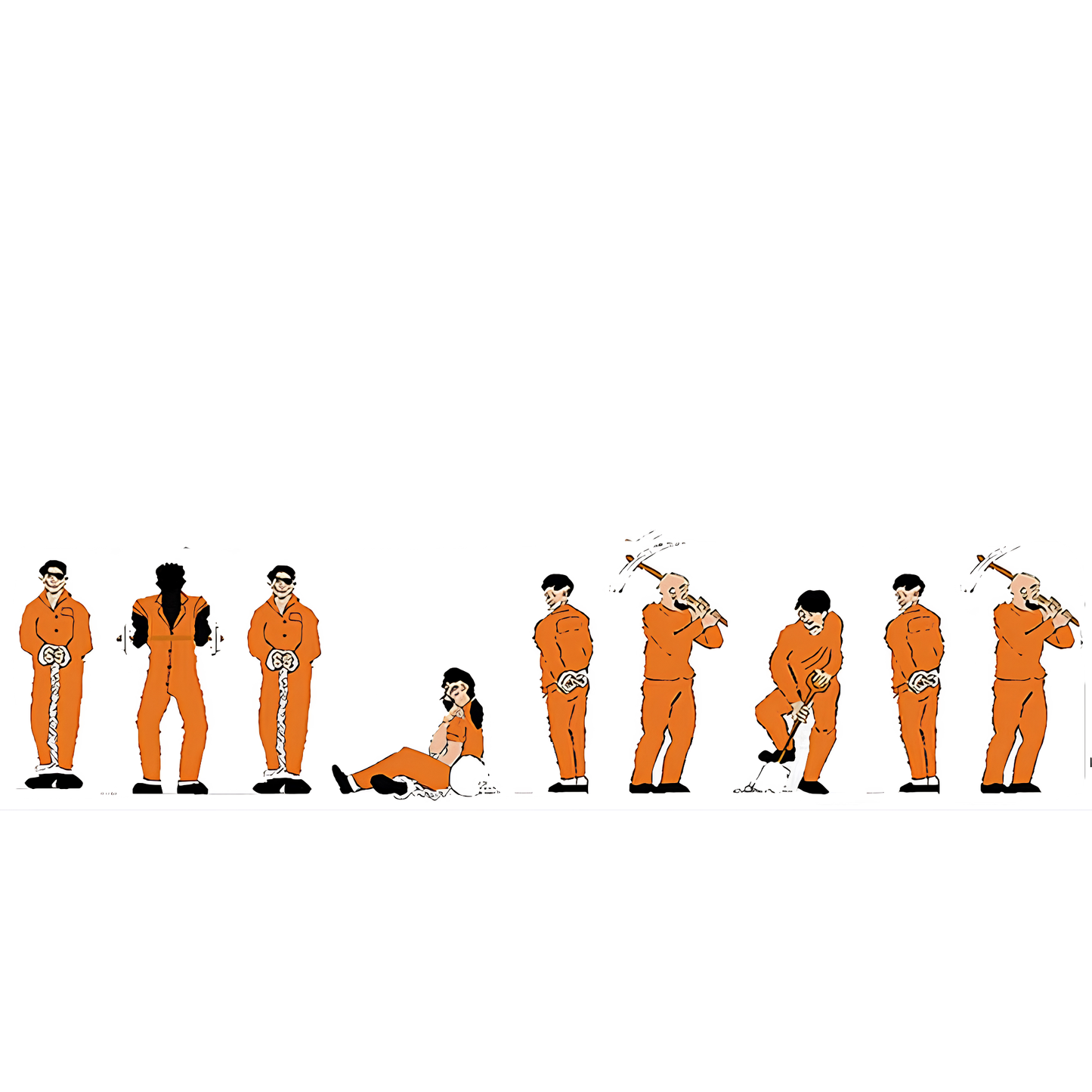 Model Power (1377) • Prisoners in Orange • 9 Piece • N Scale