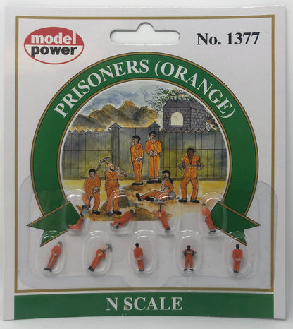 Model Power (1377) • Prisoners in Orange • 9 Piece • N Scale