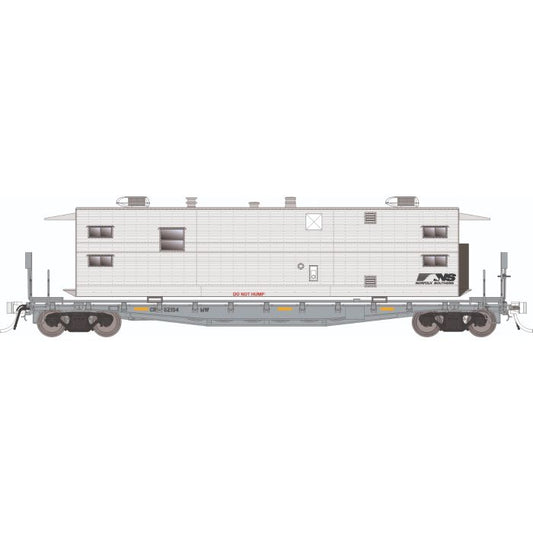 Rapido Class F30A 50' Flatcar w/ Camp Vans (138110) | 6 Pack | Norfolk Southern Set #2 | HO Scale