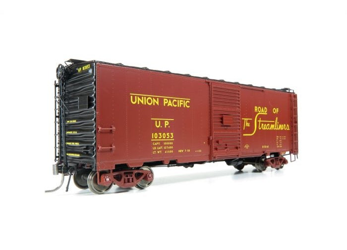 Rapido UP Class B-50-41 40' Boxcar - Union Pacific #102352 - Black Outline "Streamliners" - HO Scale