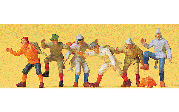 Preiser Kg Recreation & Sports (14082) | Mountain Climbers, Pkg of 6 | HO Scale