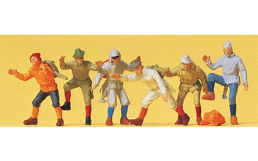 Preiser Kg Recreation & Sports (14082) | Mountain Climbers, Pkg of 6 | HO Scale
