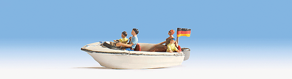 Noch Gmbh & Co. (16820) | Motorboat w/ 4 Figures (Assembled) | HO Scale
