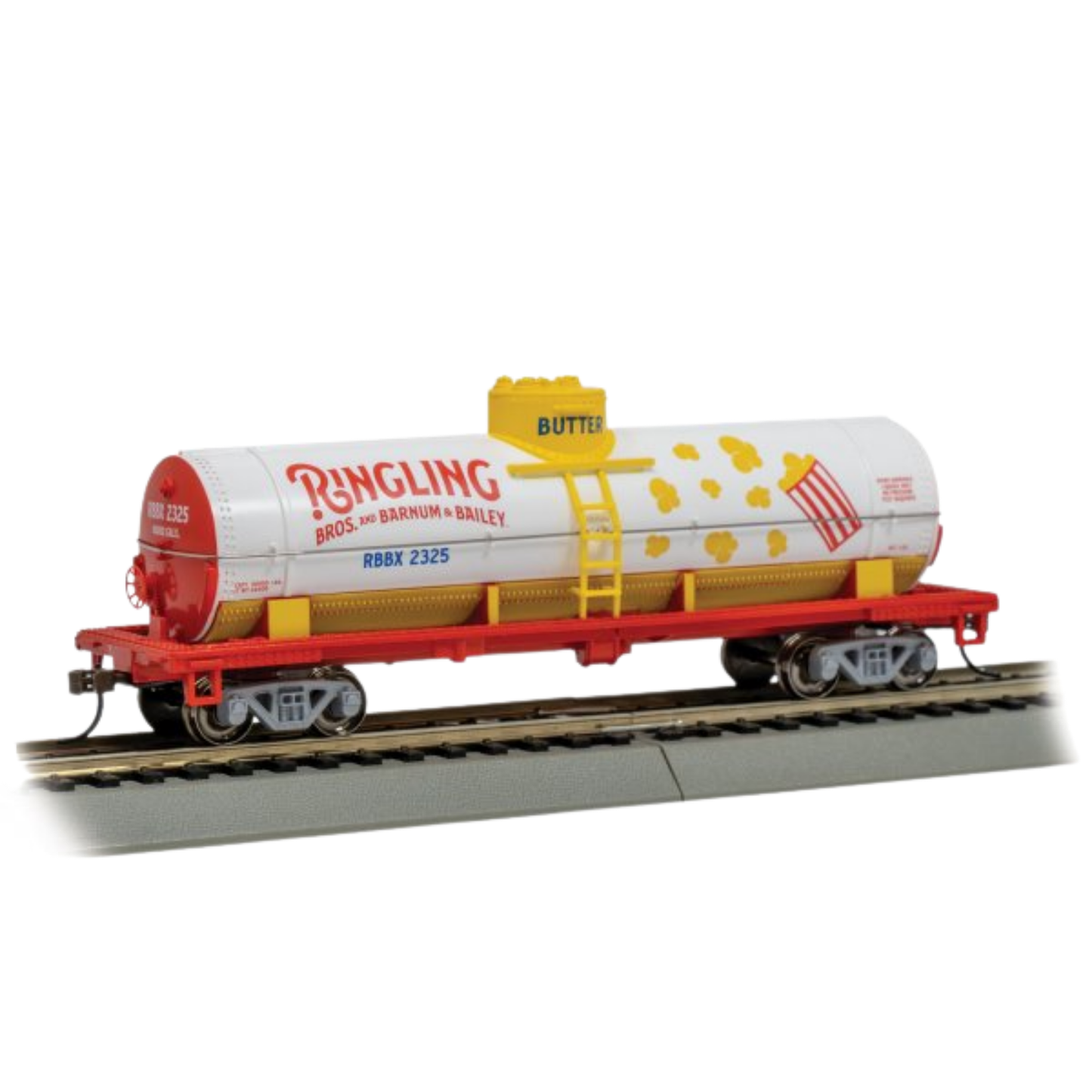 Bachmann 40' Single-Dome Tank Car Ringling Bros. and Barnum & Bailey Popcorn HO Scale