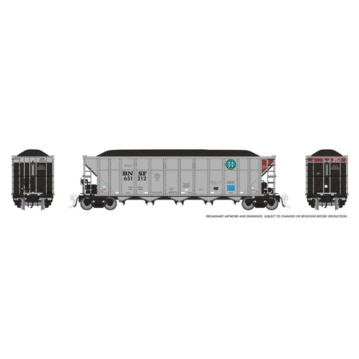 Rapido (169043-2) | AutoFlood III Rapid Discharge Coal Hopper w/ Load | BNSF #651235 | Circle Cross Logo | HO Scale