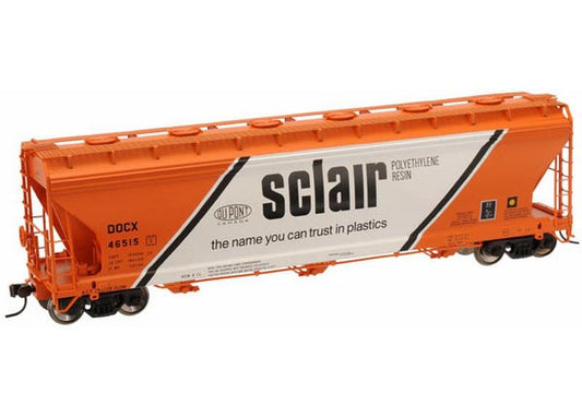 Pacific Western Rail 3-Bay Covered Hopper - Sclair Dupont DOCX #44721 - Special Run - N Scale (NOS)